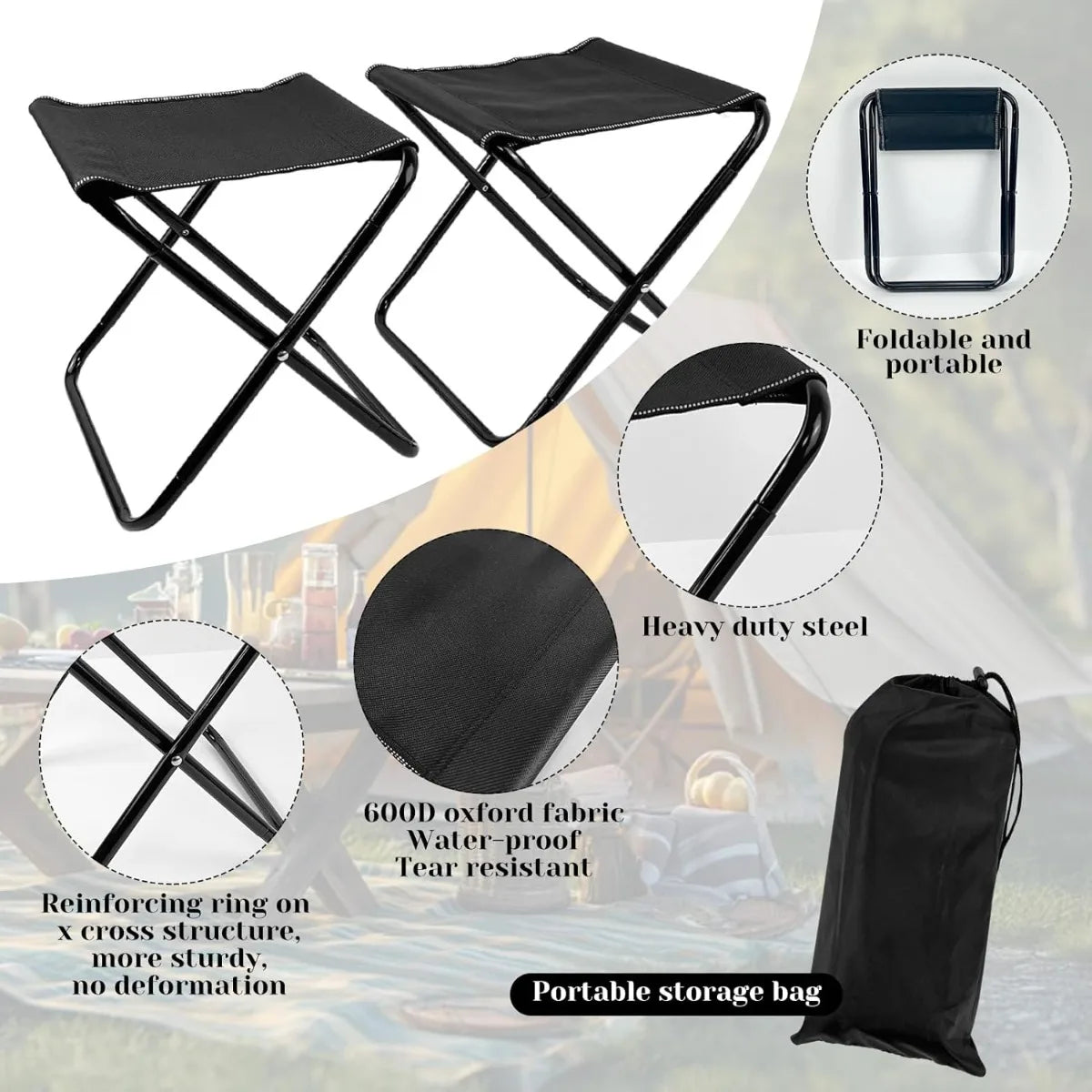 Folding Camping Table with Chairs Lightweight Picnic Table and 2 Chairs for Beach Hiking Travel Fishing BBQ,Outdoor Sturdy Table