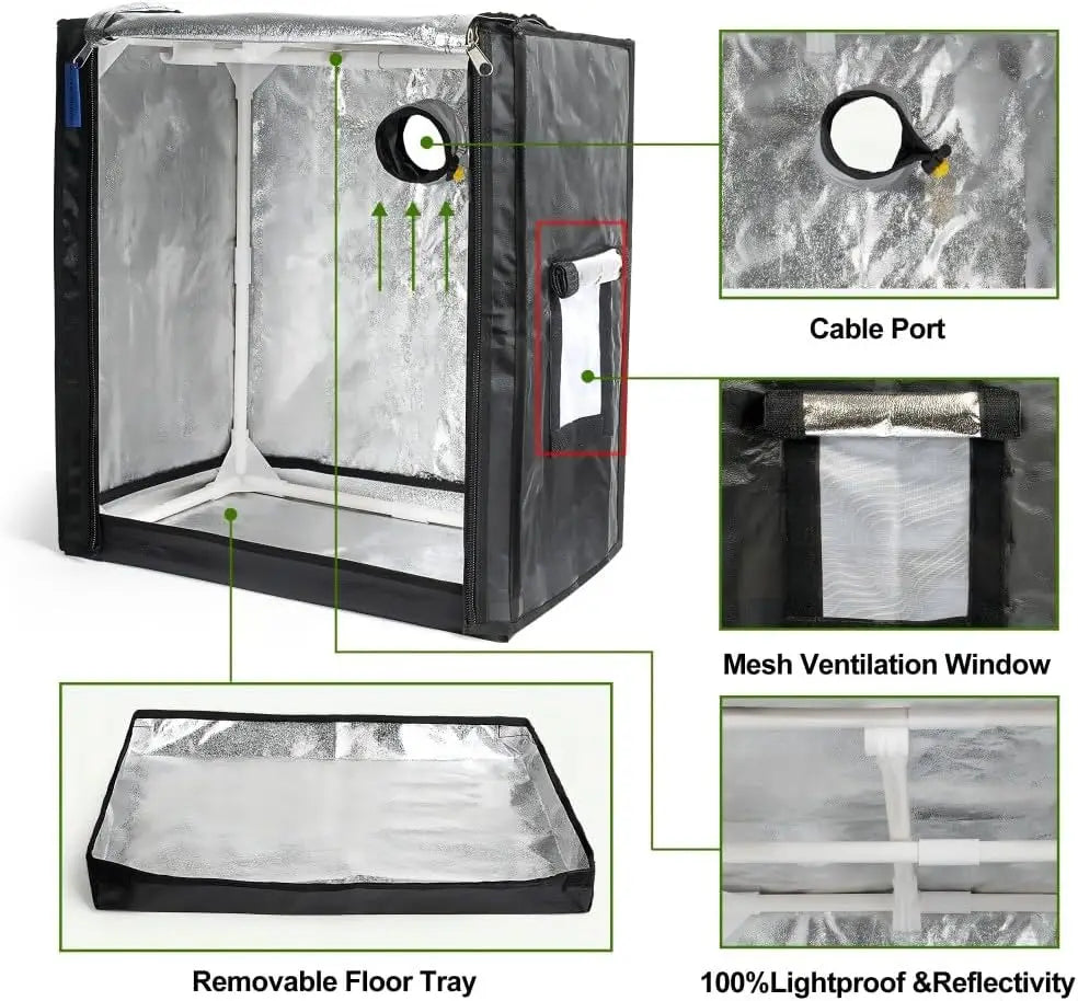 Small Indoor Grow Tent for Hydroponics and Herb Gardens, Portable Protection Enclosure for AeroGarden Systems
