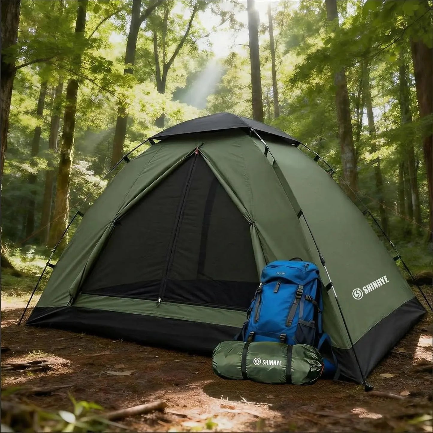 Ultralight Waterproof Backpacking Tent for 1-5 Person Camping, Quick Setup, Windproof Outdoor Tents
