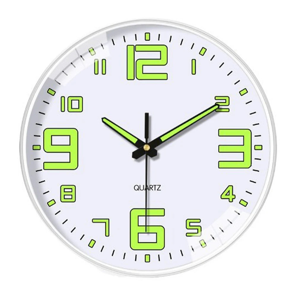 8Inch Night Light Wall Clock Battery Operated Glow in The Dark Clocks Silent Light Up Wall Clocks Decorative for Kitchen Bedroom