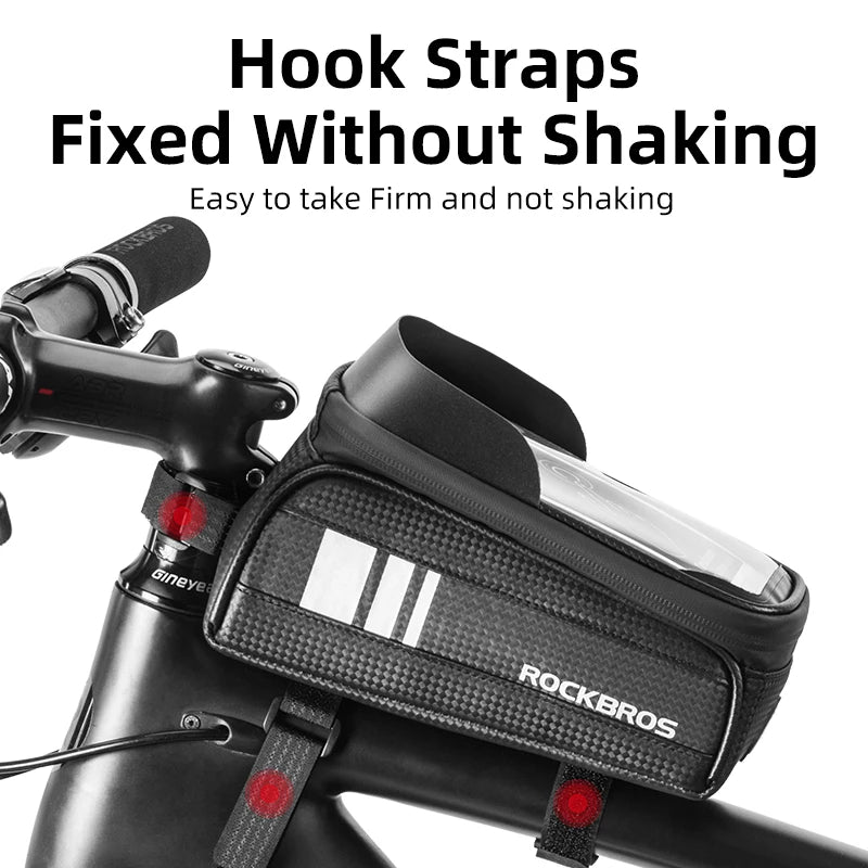ROCKBROS Bicycle Bag 6.0 Inch Phone Case Sensitive Touch Screen Bike Bags Waterproof MTB Road Front Tube Frame Cycling Bag