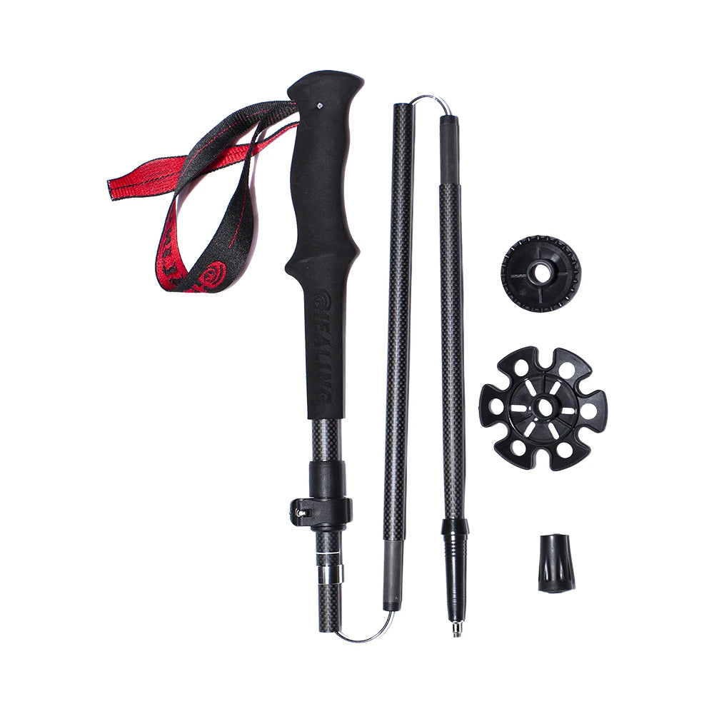 100% Carbon Fiber Trekking Poles Folding Outdoor Telescopic Walking Hiking Accessories Nordic Mountain Climbing Stick