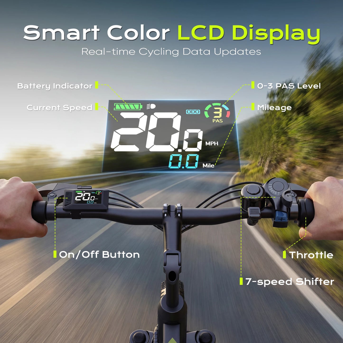 VIPDRIVE Rover 1.1 Adult Electric Bike, 750W Peak Power, 48V 7.8Ah, 24" MTB E-bike, 20MPH Mountain Ebike, 1-Year Warranty