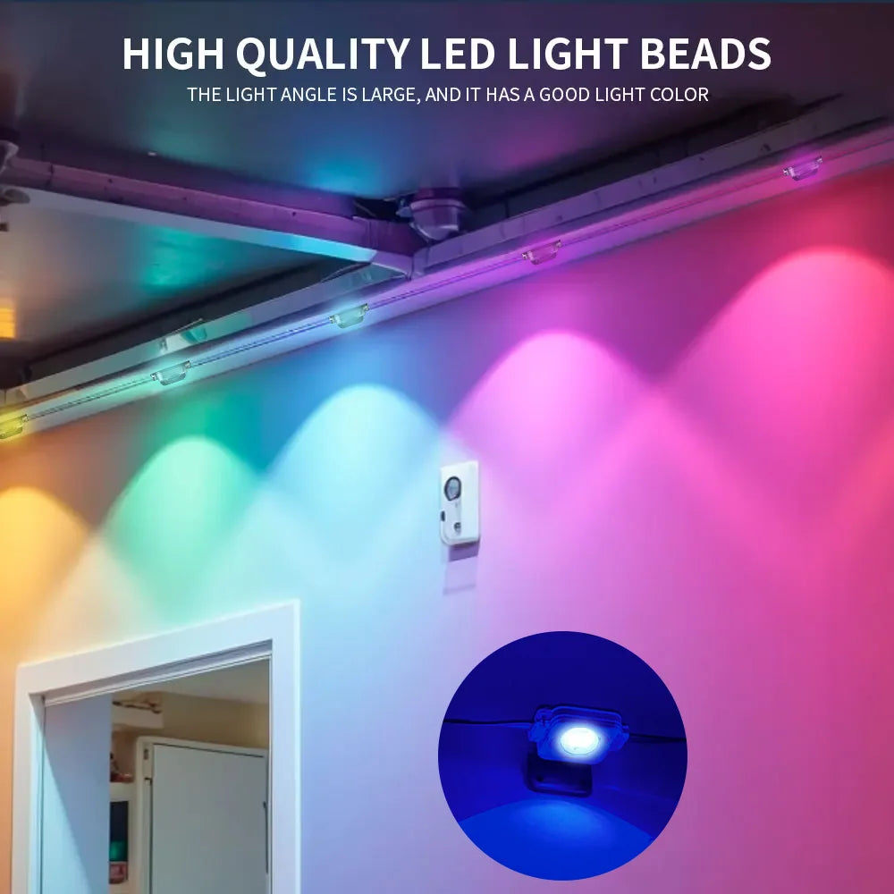 Permanent Outdoor Lights 150FT 90LEDs Smart RGBIC Eaves Lights Scene Modes IP67 Waterproof for Halloween Christmas Decorations