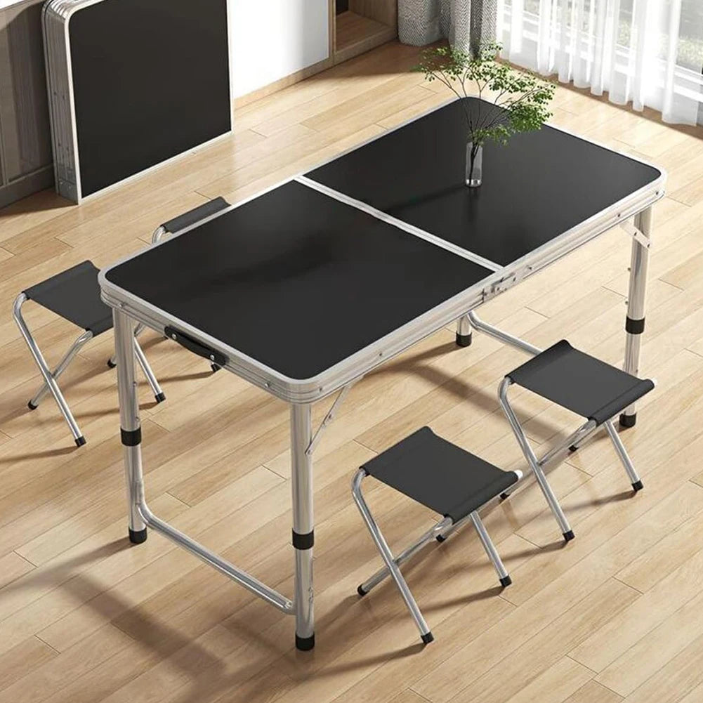 Lightweight Folding Table Portable Picnic Table with Carry Handle Folding Aluminum Camp Table for Outdoor Picnic Camping Fishing