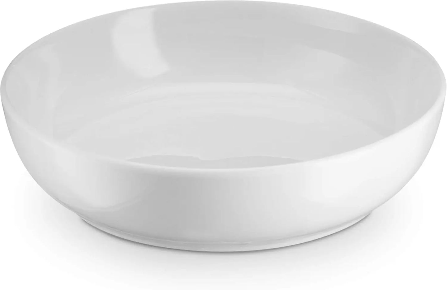 Large Ceramic Pasta Salad Soup Bowls, Set of 4, 40 Oz, Microwave Dishwasher Safe White Serving Bowls
