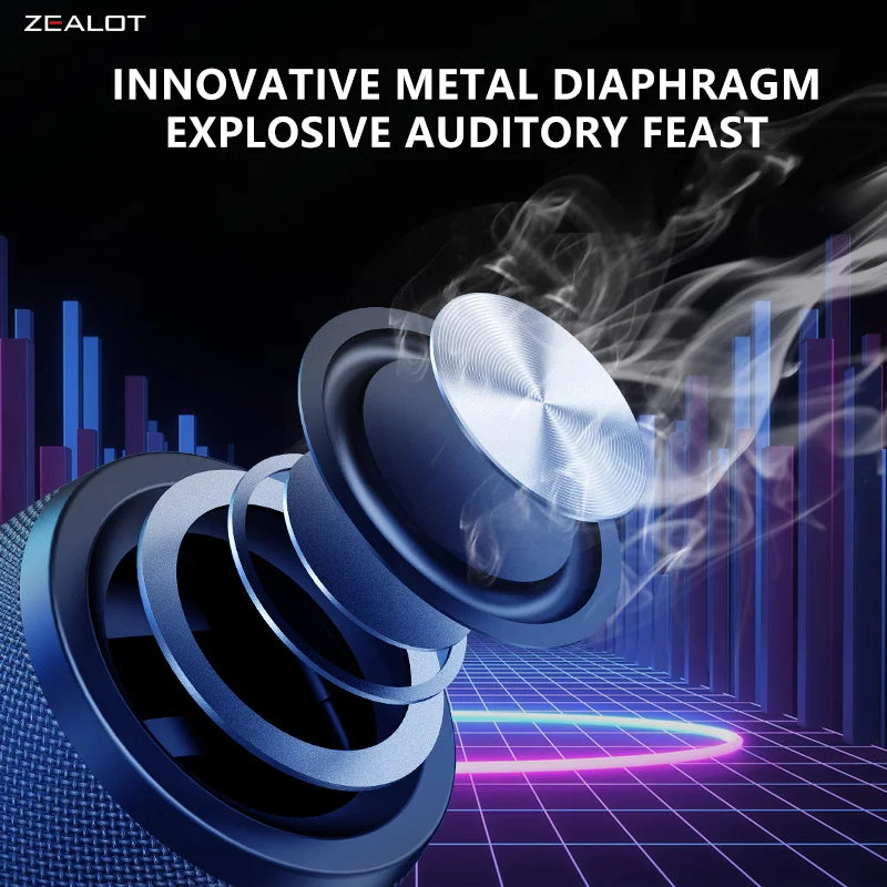 ZEALOT S32 5W Wireless Bluetooth Speaker, Portable Subwoofer, 1800mAh, 10H Playtime, Loud Stereo, Booming Bass