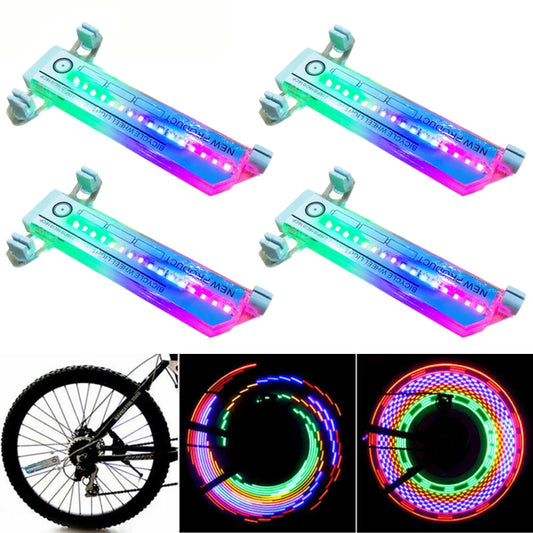 4PCS Bicycle Tire Light LED Spoke Lamp for Cycling Wheel Flash Warning Night Riding Double Sided Waterproof Outdoor Bike