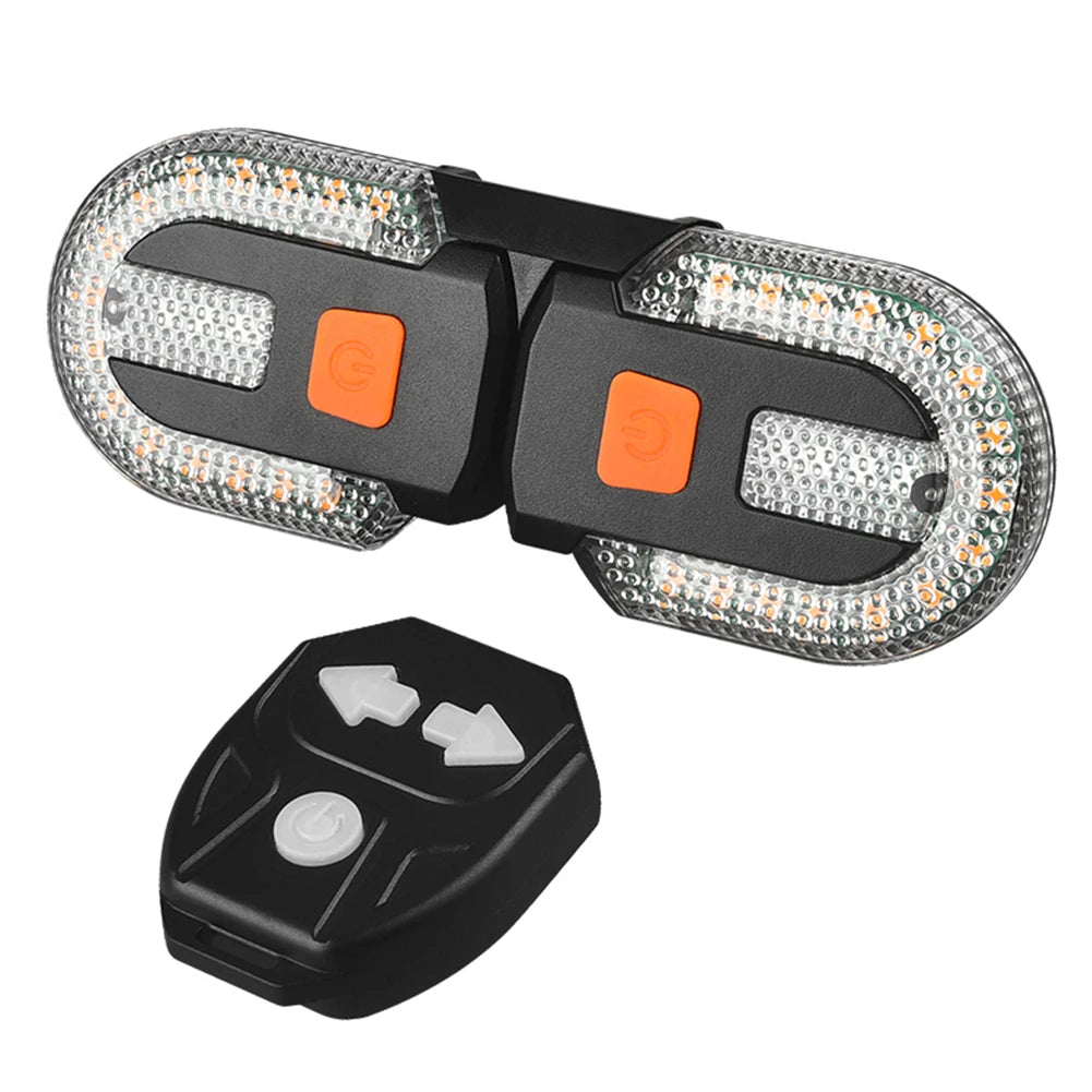 Bicycle Turn Signal Light Wireless Remote Control Bike Tail Light USB Rechargeable Warning Cycling Light for Night Riding