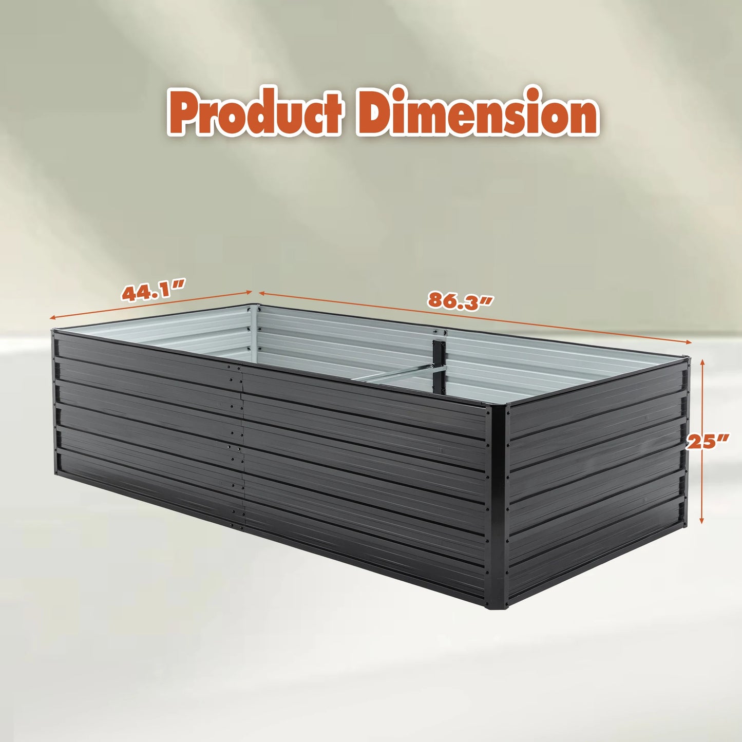 2-Pack 8×4×2FT Black Galvanized Raised Garden Bed Set, Metal Planter Boxes for Vegetables & Flowers
