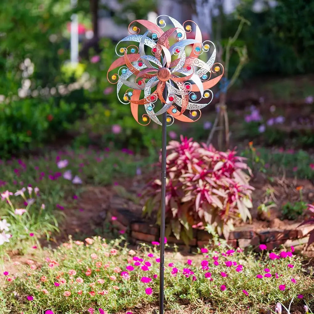 Large Wind Spinner Outdoor, 20 Inches Dia Vintage Metal Windmills, Kinetic Wind Spinners & Sculpture for Yard and Garden