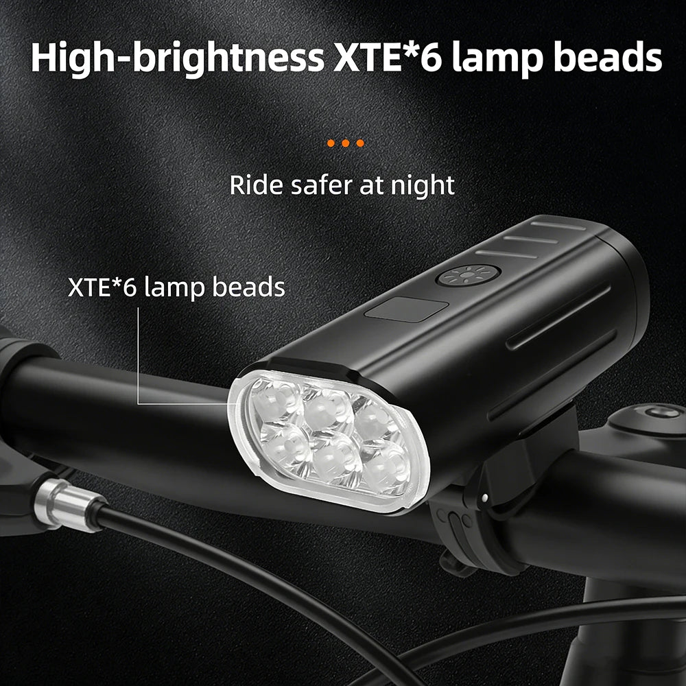 BUCKLOS LED Bike Light 2800 Lumens Bicycle Lamp 6000mAh Bicycle Front Lamp Aluminum Alloy Bike Headlight MTB Front Lantern