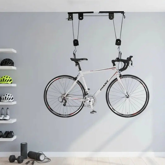  Bike Hoist for Ceiling Bicycle Storage Lift Heavy Duty Display Rack 60kg Load-Bearing Mountain Road Bike Ceiling Organizer