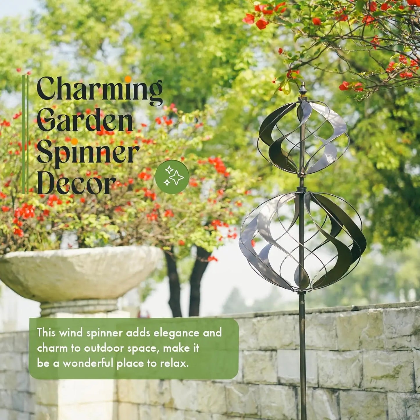 Kinetic Wind Spinners Metal Large Yard Garden Patio Lawn Ornament Decor Outdoor Height 84 Inches