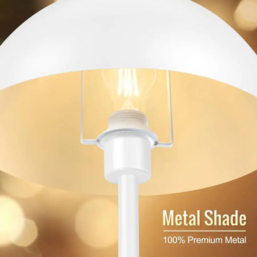 Floor Lamps for Living Room, White Metal Mushroom Lamp, 66 Tall Corner Lamp, Footswitch, Bright Industrial Standing Lamps for Be