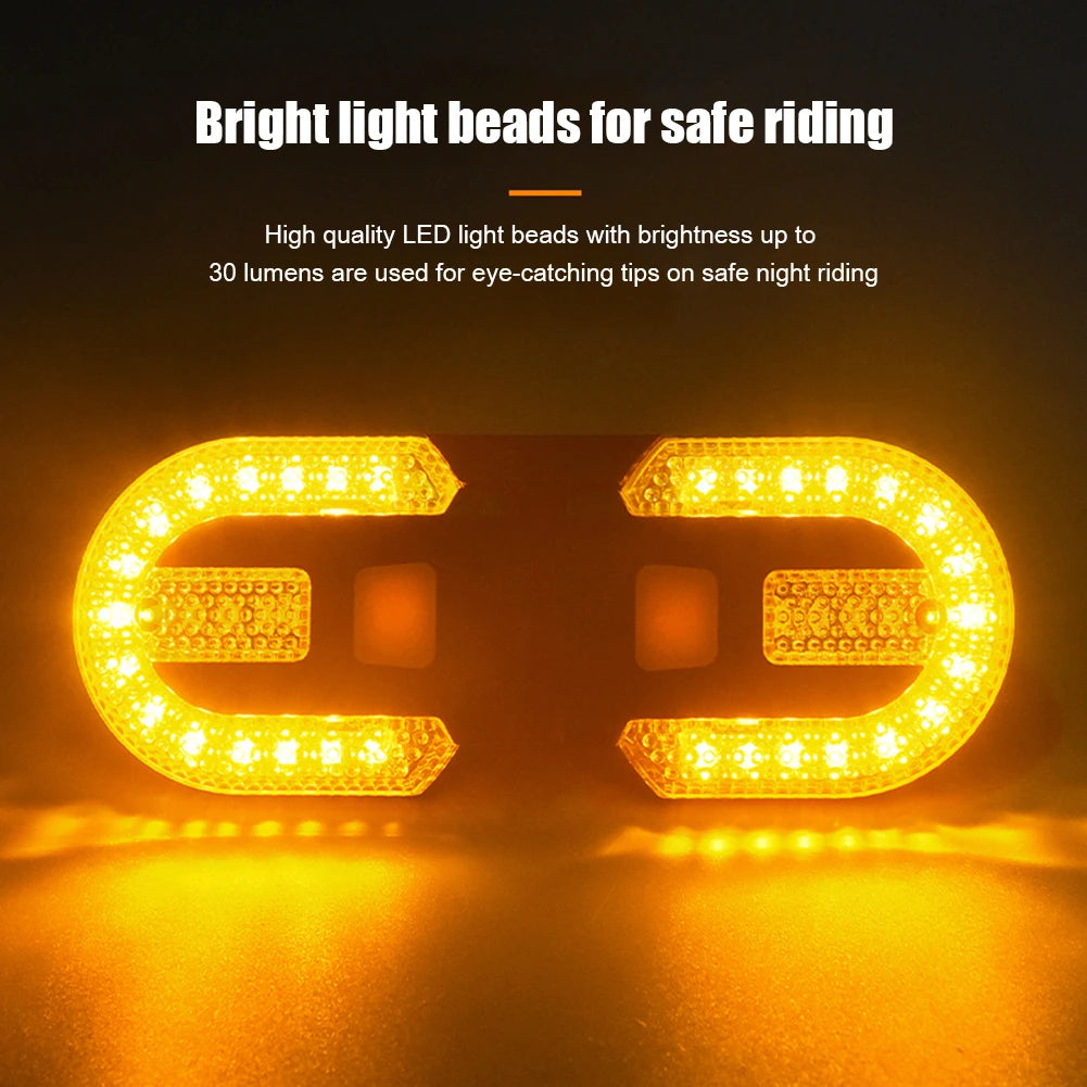 Bicycle Turn Signal Light Wireless Remote Control Bike Tail Light USB Rechargeable Warning Cycling Light for Night Riding
