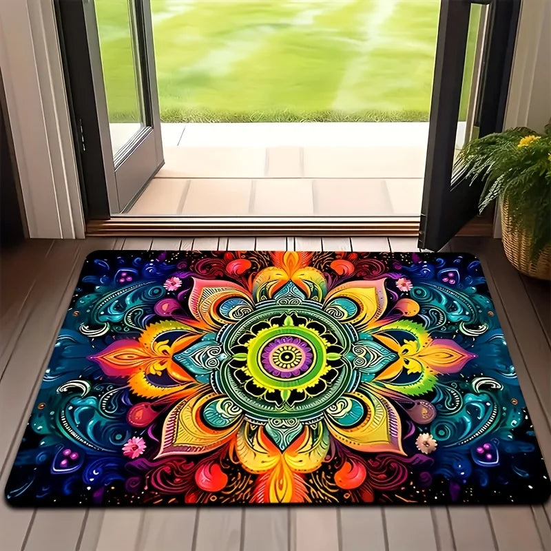 Vikama Bright Flower Recycling Carpet Doormat Soft Floor Mat Living Room Carpet Bedroom Carpet Welcome Mat Outdoor Carpet Home D