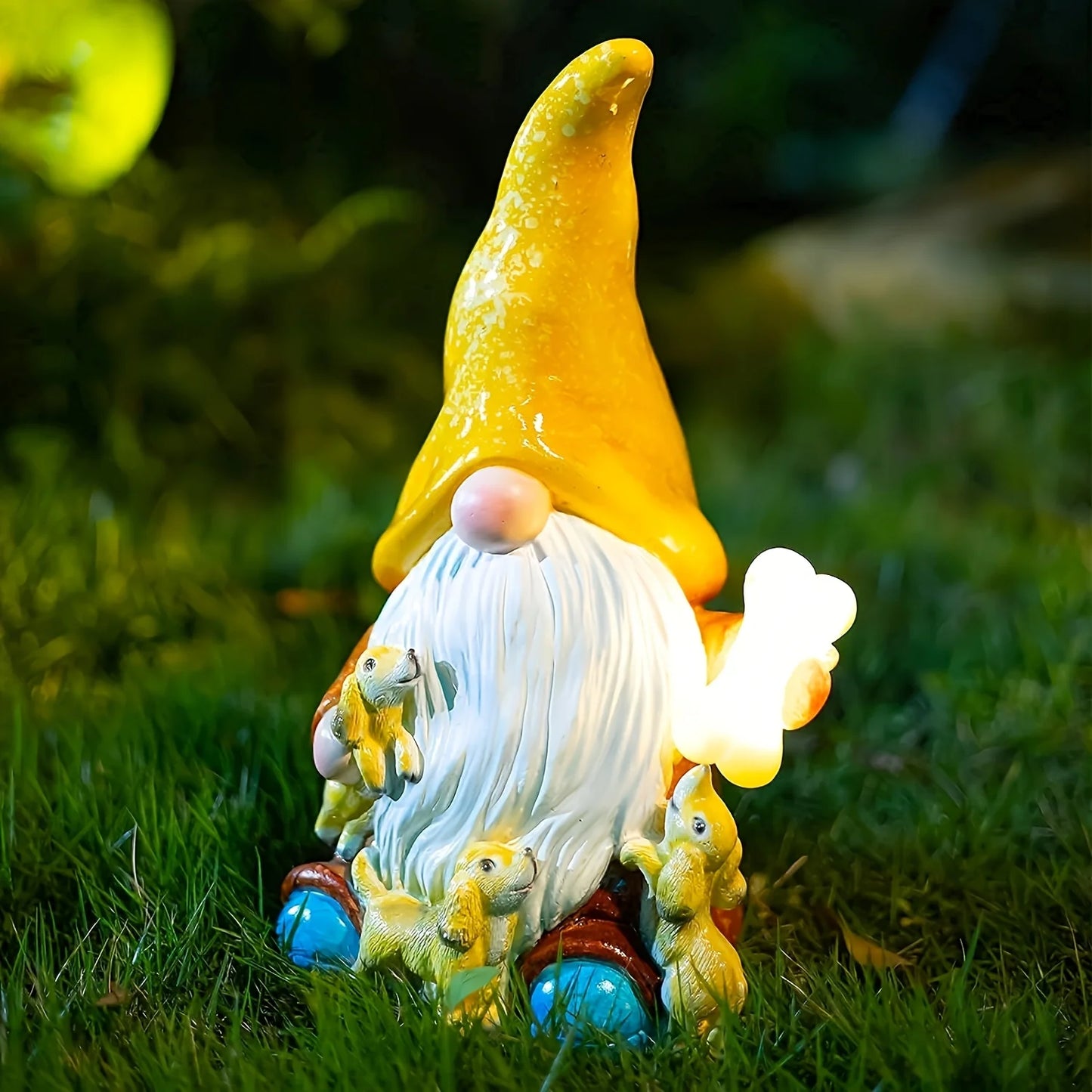 Garden Gnome Statue Solar Lights Gnomes Decorations 10Inch Outdoor Large Garden Sculptures Patio Lawn Yard Ornaments