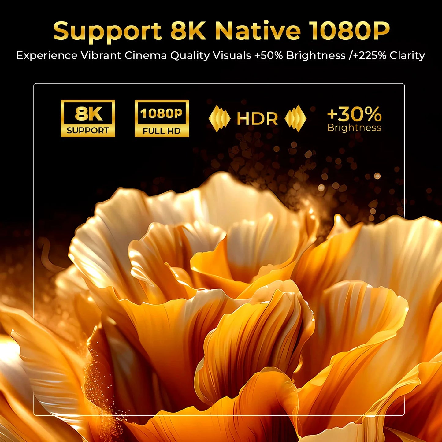 X7 Native 1080P Smart Projector 8K 4K Support/1000 ANSI/ with Android 14 OS, Compatible with Netflix YouTube, Auto Focus