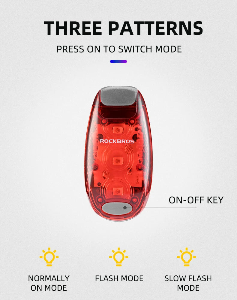 ROCKBROS Rear Bike Tail Light 3Gears Ultra Bright Taillights Fit On Bicycle Easy to Install for Cycling Safety Bicycle Light