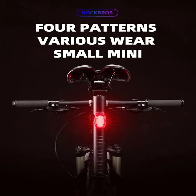 ROCKBROS Rear Bike Tail Light 3Gears Ultra Bright Taillights Fit On Bicycle Easy to Install for Cycling Safety Bicycle Light