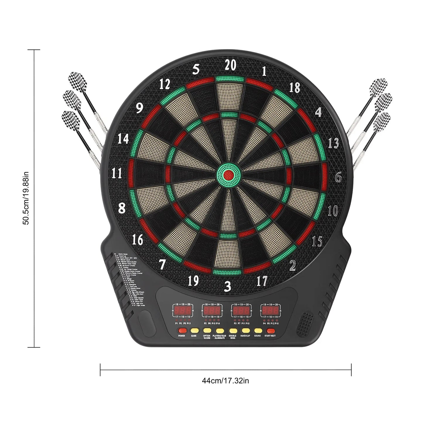 NEW Electronic Soft Tip Dartboard Set, 27 Games, 243 Variants, Includes 6 Darts, Digital Dartboard with Colorful LED