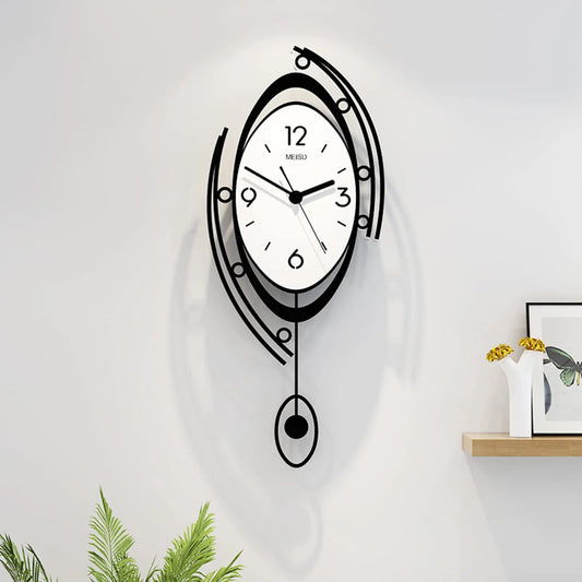 Modern Wall Clock for Living Room Decor, Large Silent Pendulum Wall Clock for Bedroom Office Kitchen Non-Ticking Wall Watch 23 I