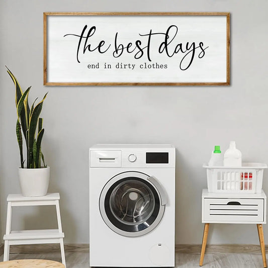 Rustic Wooden Wall Art, Farmhouse Bathroom Decor, Inspirational Quote Sign for Laundry Room and Shower