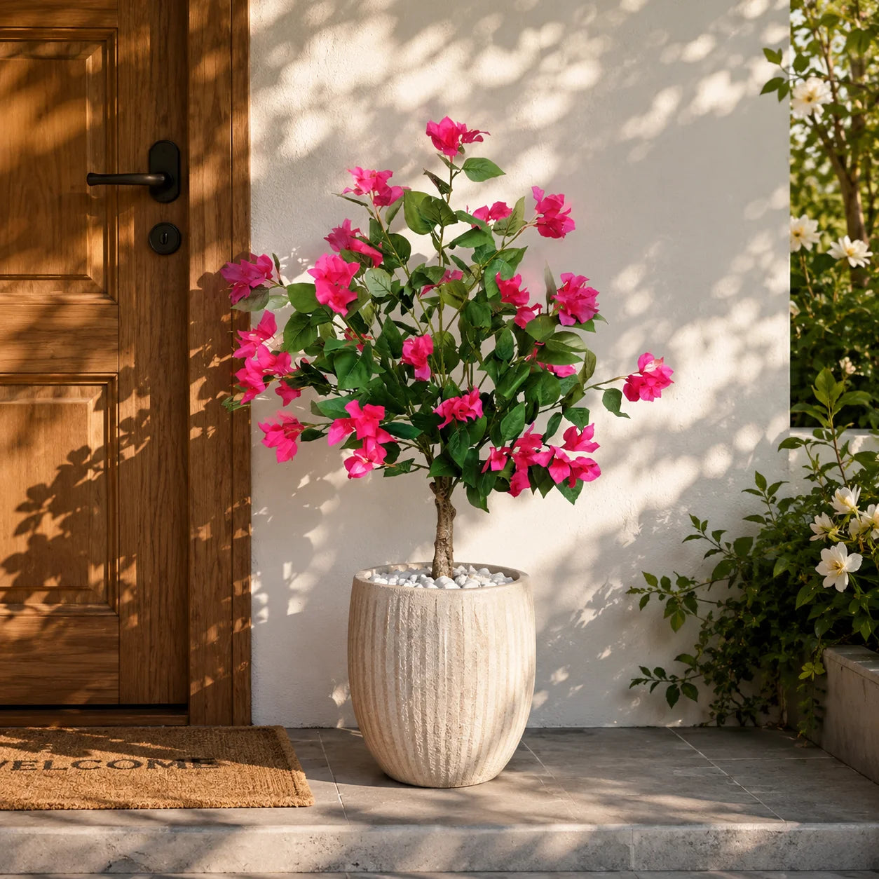 Artificial Bougainvillea Nordic INS Style Fake Plant Multi-Leaf Floor Insert Potted Flower Home Indoor Decor Landscape Ornament