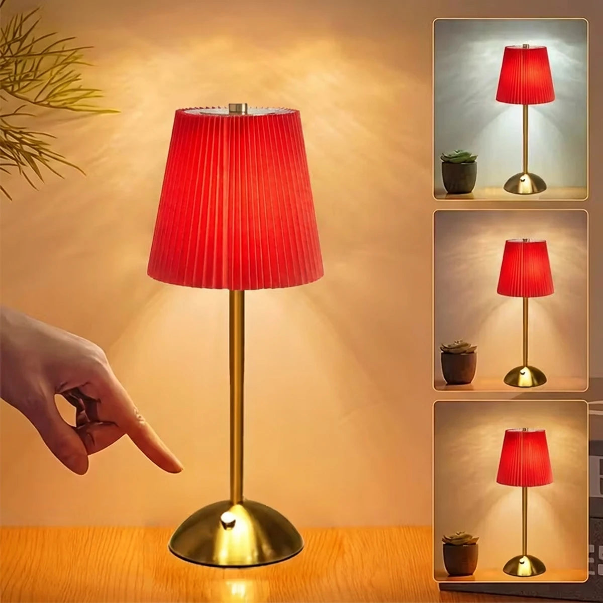 Smart Touch LED Desk Lamp–Rechargeable Reading Lamp with 3-Level Dimming for Home/Office/Dorm Study/ Holiday Decorative Light
