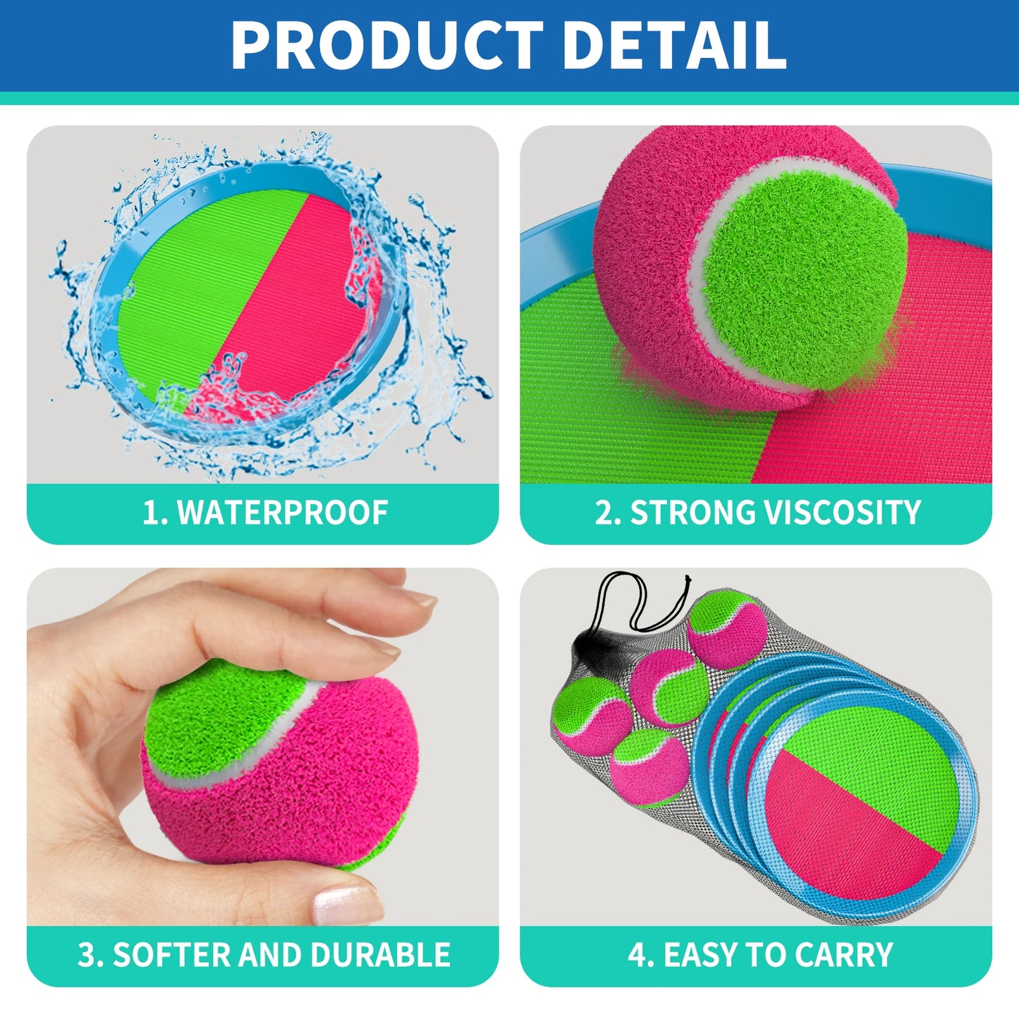 Toss and Catch Ball Game Outdoor Toys for Kids, Outdoor Outside Games Toys for Kids, Yard Backyard Games Beach Toys Outside Game
