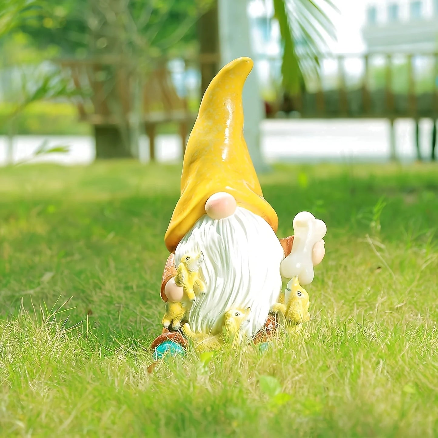 Garden Gnome Statue Solar Lights Gnomes Decorations 10Inch Outdoor Large Garden Sculptures Patio Lawn Yard Ornaments