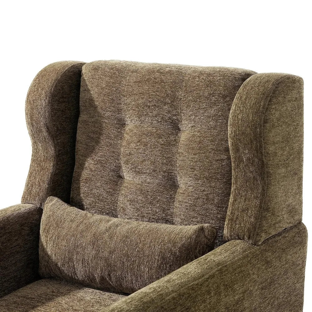 Accent Chair, Comfy Upholstered Living Room Chairs with High Tufted Backrest and Pillow, Wingback Reading Chair, Customized
