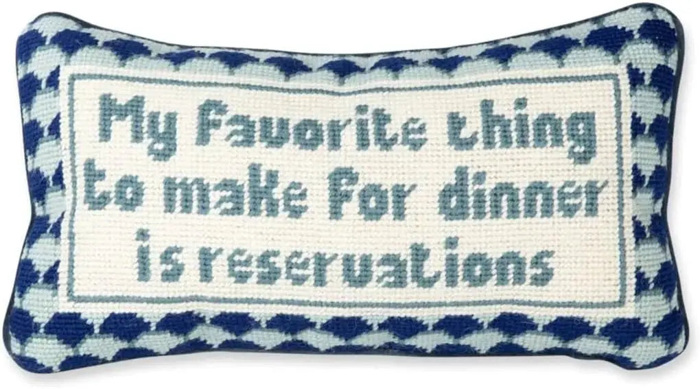 Needlepoint Decorative Throw Pillow 8x14" Small Embroidered Accent Pillow for Bed Chair Couch Sofa Eclectic Home Decor
