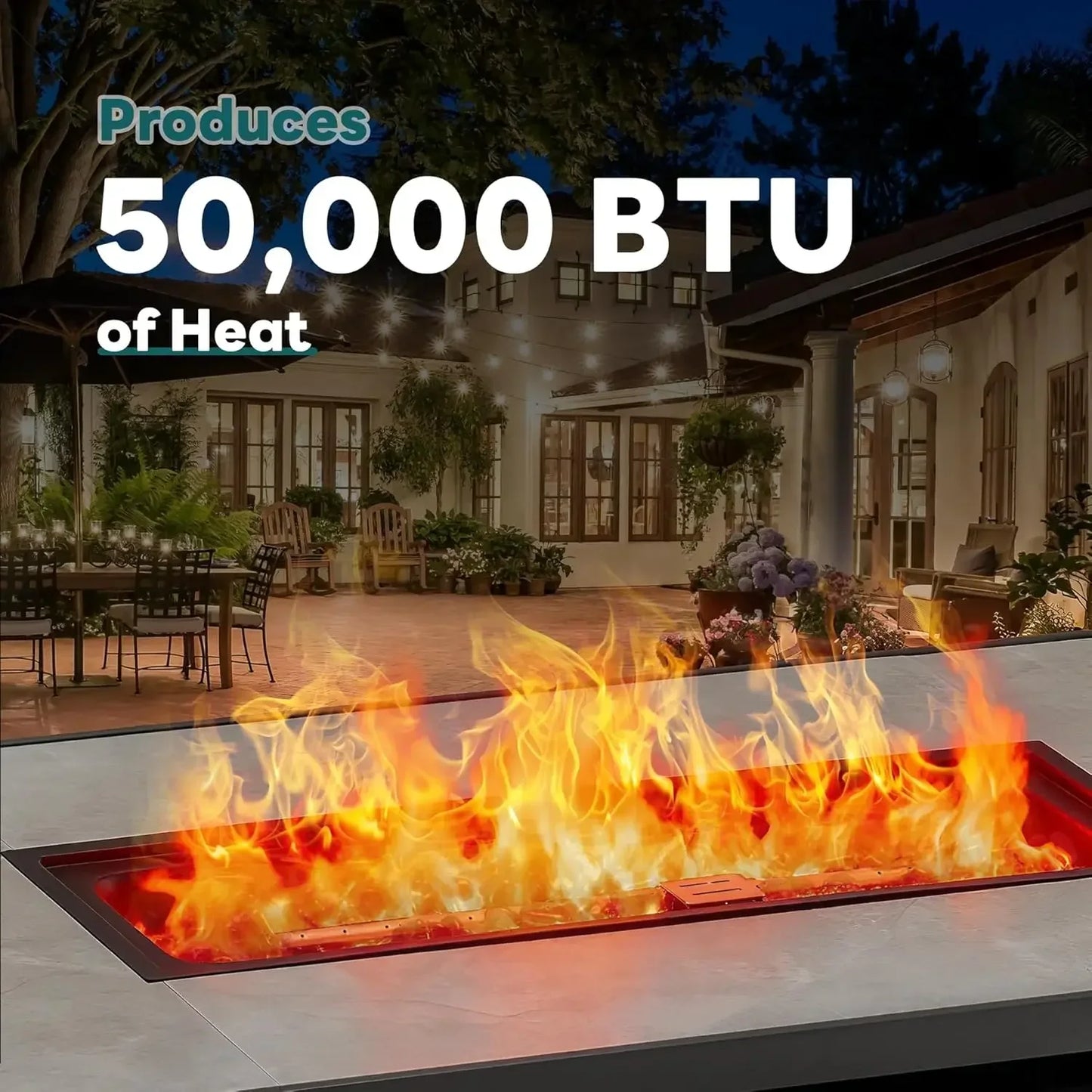 43 Inch Propane Fire Pit Table, 50,000 BTU Outdoor Gas Fire Pit for Outside Patio Deck Garden Backyard Deck Balcony, CSA Certifi