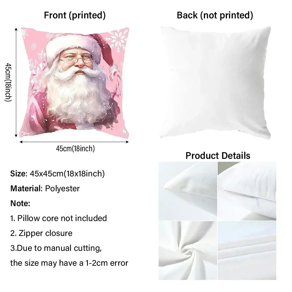 4pc Fresh Green Plants Floral Pattern Home Decor Pillowcase Living Room Sofa Polyester Cushion Cover with Zipper