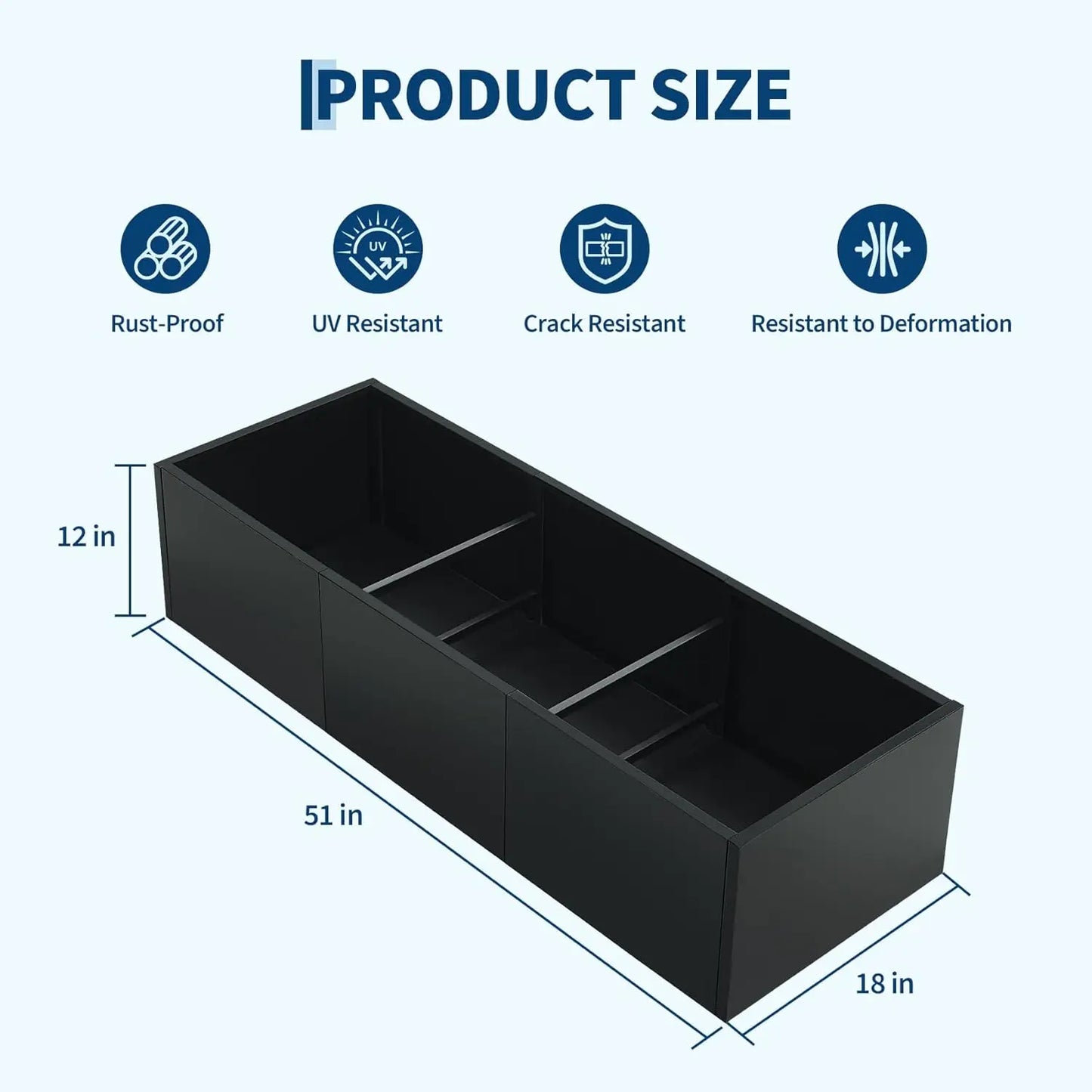 Metal Raised Bed - Compact Steel Planter Box, Tool-Free Snap-On Assembly, for Direct Ground Planting in Garden Yard  Patio Soil