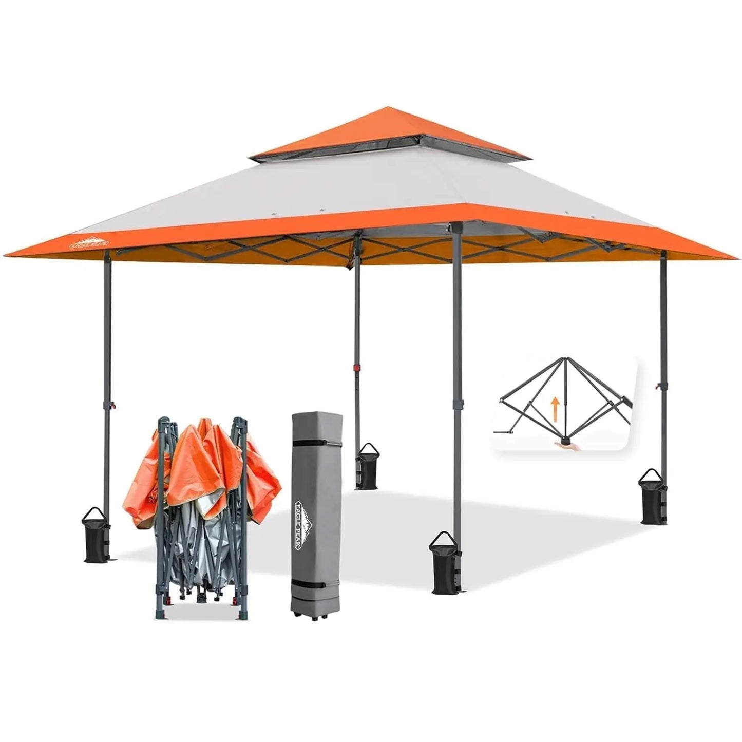 13x13 Straight Leg Pop Up Canopy Tent Instant Outdoor Canopy Easy Single Person Set up Folding Shelter w/Auto, Customized