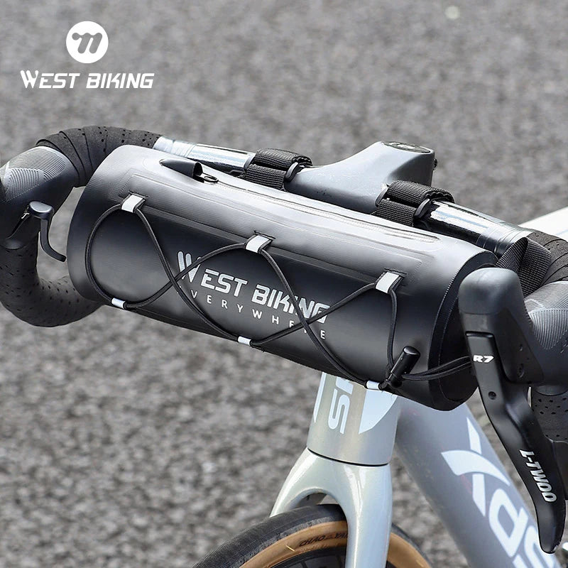 WEST BIKING Waterproof Bicycle Handlebar Bag Versatile Top Tube Bag PVC Front Bag For Cycling Travel MTB Road Bike Accessories