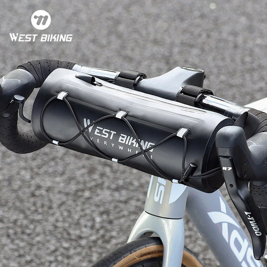 WEST BIKING Waterproof Bicycle Handlebar Bag Versatile Top Tube Bag PVC Front Bag For Cycling Travel MTB Road Bike Accessories