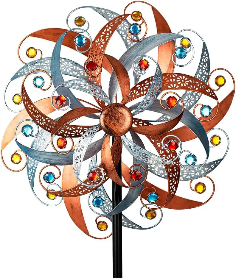 Large Wind Spinner Outdoor, 20 Inches Dia Vintage Metal Windmills, Kinetic Wind Spinners & Sculpture for Yard and Garden