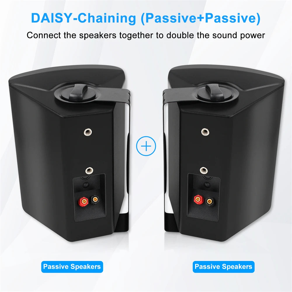 Herdio 6.5 Inch Wall Mounted Speaker 400W Pair Of Passive Outdoor ABS Material Speaker System  Applicable To living Room Garage