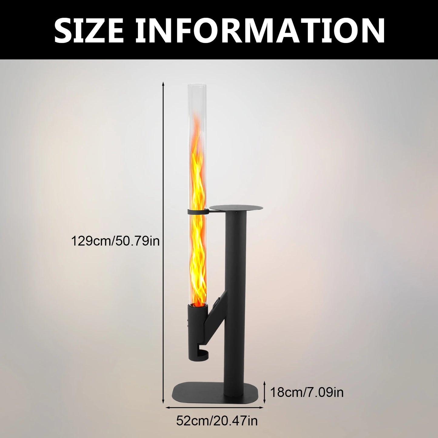 50.79in Patio Heater Wood Pellet Stove with Glass Tube Portable Wood Pellet Fire Pit with Table for Home Gardens Commercial Use