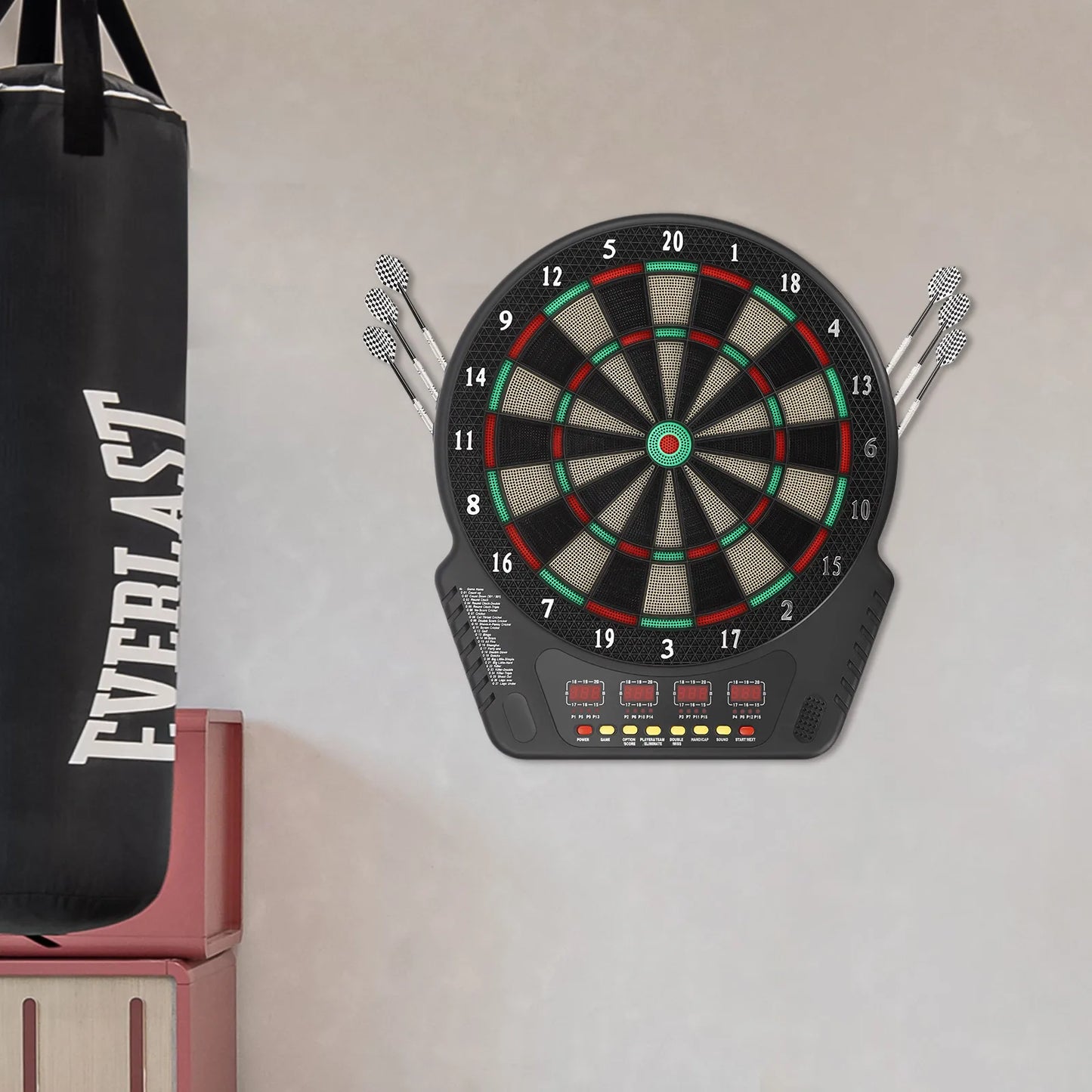 NEW Electronic Soft Tip Dartboard Set, 27 Games, 243 Variants, Includes 6 Darts, Digital Dartboard with Colorful LED