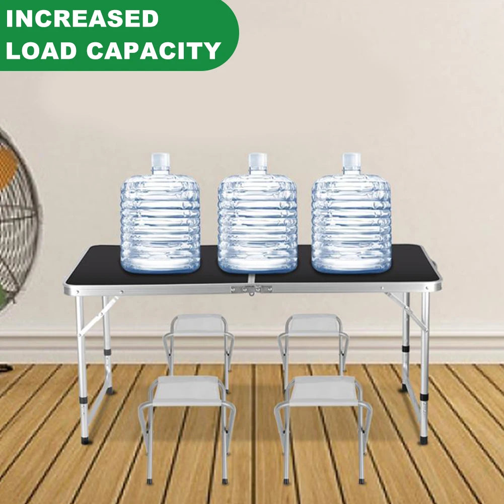 Lightweight Folding Table Portable Picnic Table with Carry Handle Folding Aluminum Camp Table for Outdoor Picnic Camping Fishing
