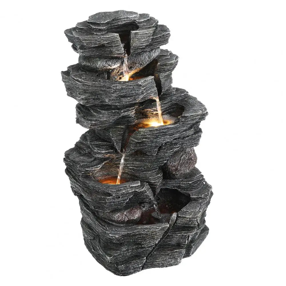 Waterfall-style Rock Water Feature Fountain, Garden Waterfall Decoration, Suitable For Courtyards, Porches, And Home Art Decor