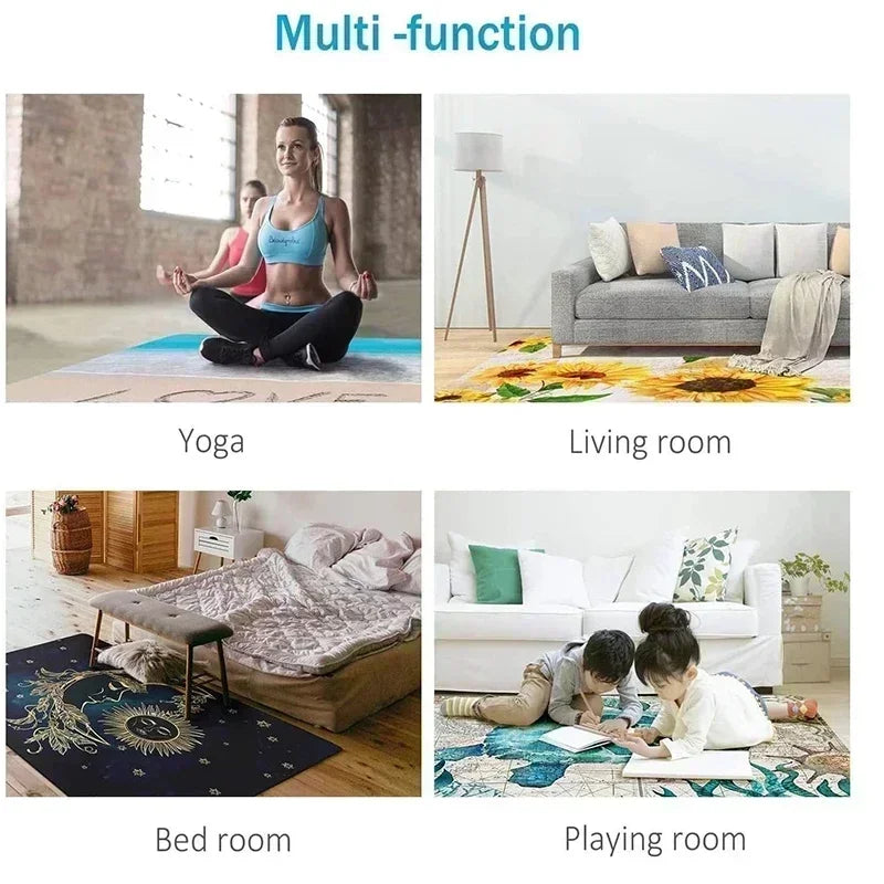 Modern Neutral Patchwork Square Stripe Area Rug - Minimalist Soft Non-Slip Floor Mat for Living Rooms Bedrooms & Home Spaces