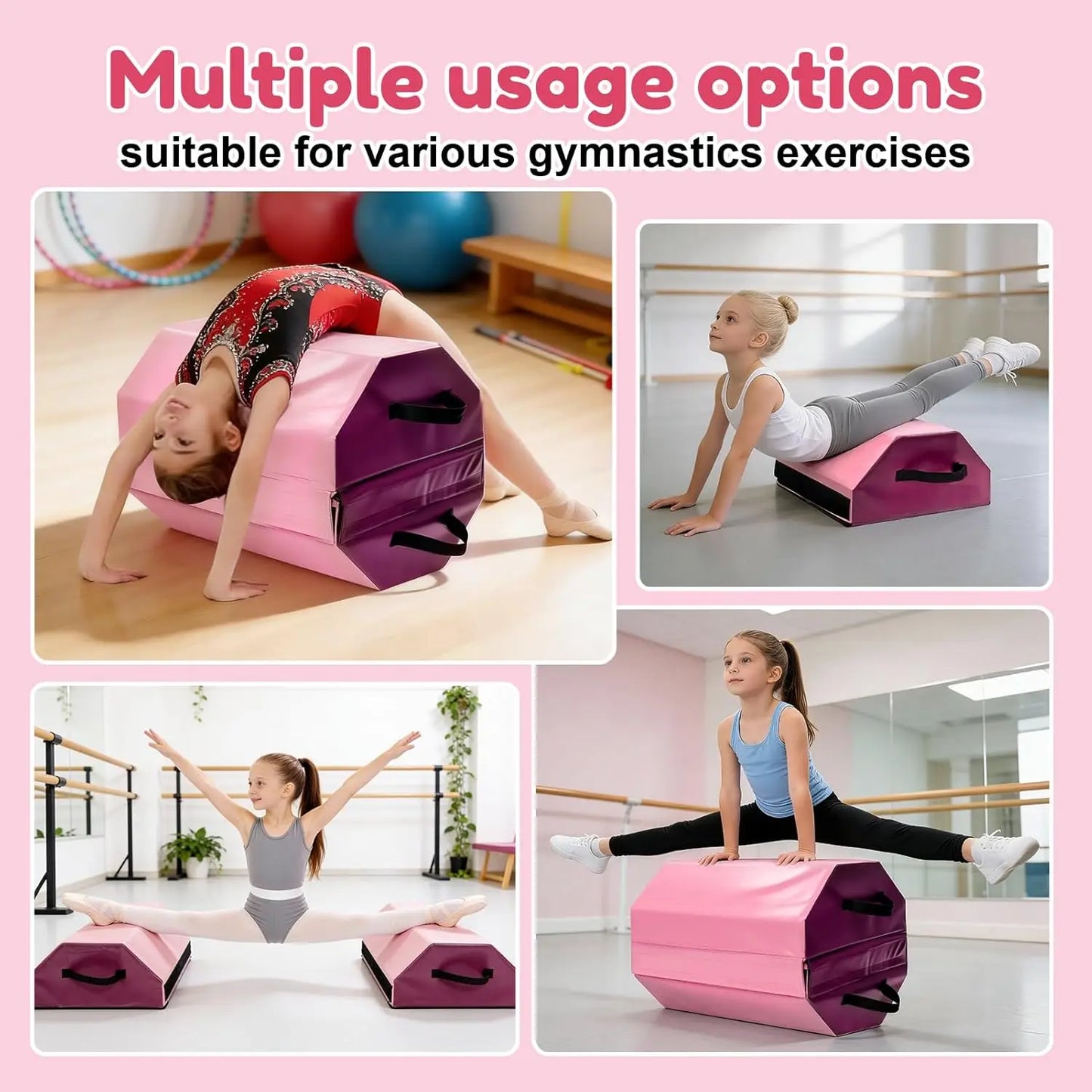 Detachable Octagon Gymnastics Mat, 17.5'x17.5'x23' Home tumbling mat, suitable for various gymnastic