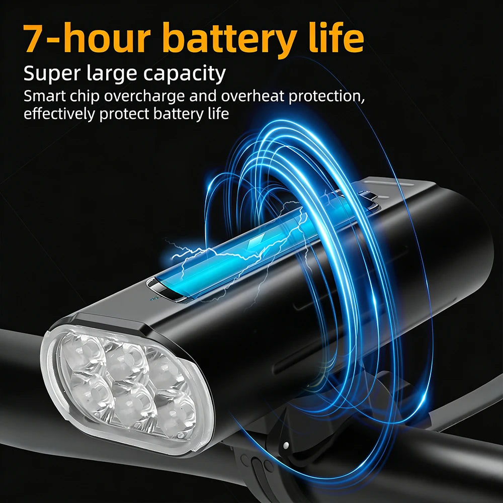 BUCKLOS LED Bike Light 2800 Lumens Bicycle Lamp 6000mAh Bicycle Front Lamp Aluminum Alloy Bike Headlight MTB Front Lantern