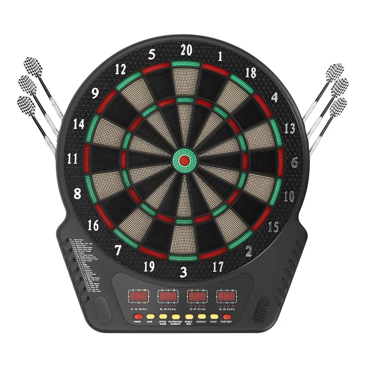 NEW Electronic Soft Tip Dartboard Set, 27 Games, 243 Variants, Includes 6 Darts, Digital Dartboard with Colorful LED